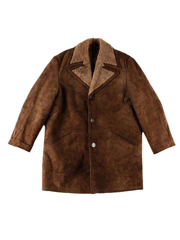Vintage 70's Men Sheepskin Coat in BrownVN546