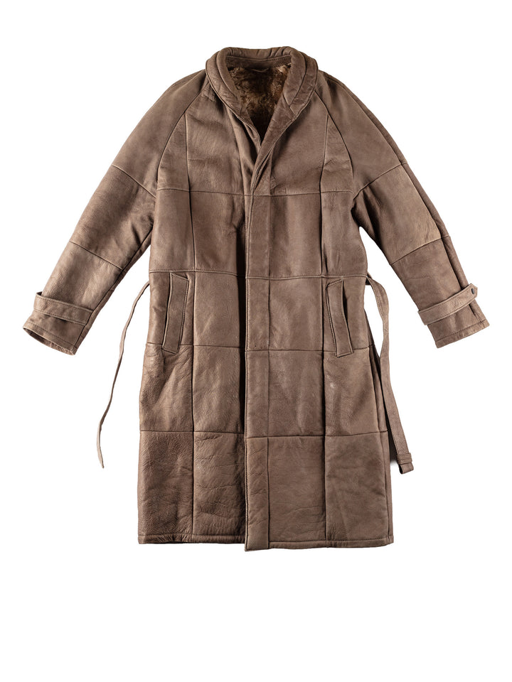Vintage 80's Men Sheepskin Coat in BrownVN532