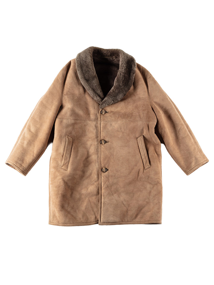 Vintage 70's Men Sheepskin Coat in BeigeVN525