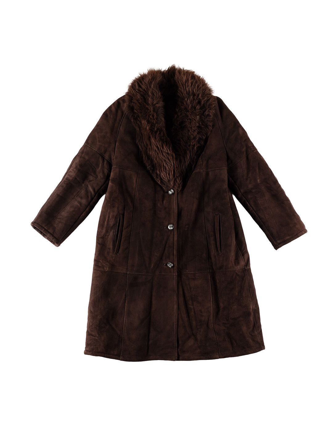 Vintage 80's Women Sheepskin Coat in BrownMN731