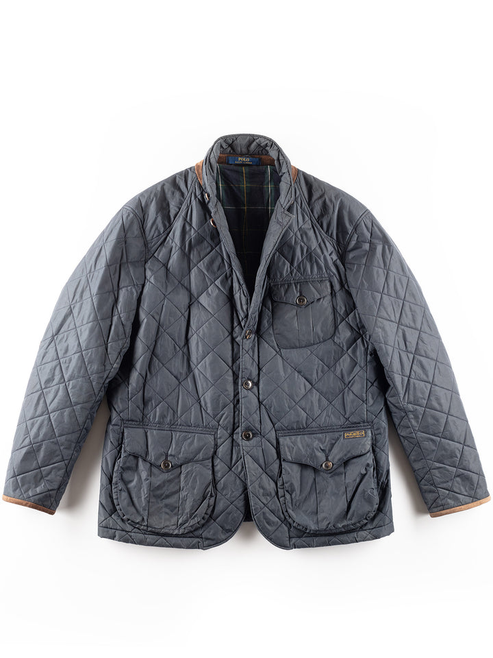 Vintage 2000. gadu vīriešu Ralph Lauren stepēta jaka zilā krāsā