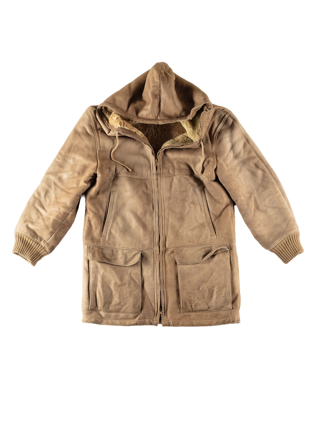 Vintage 80's Women Sheepskin Coat in BeigeMN476