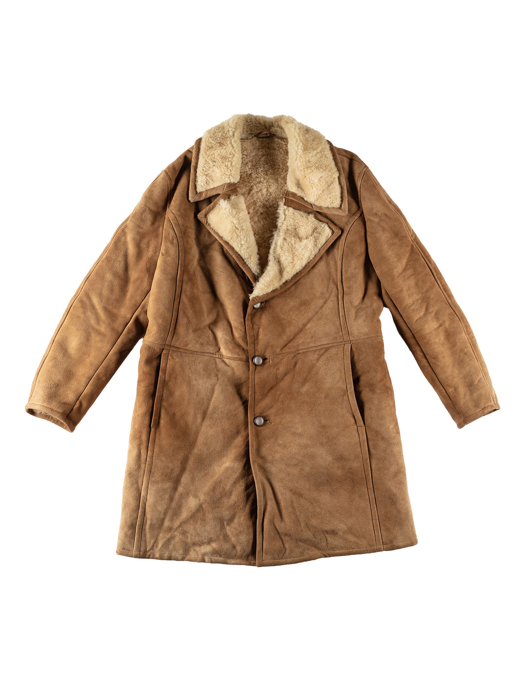 Vintage 80's Men Sheepskin Coat in BrownVN555