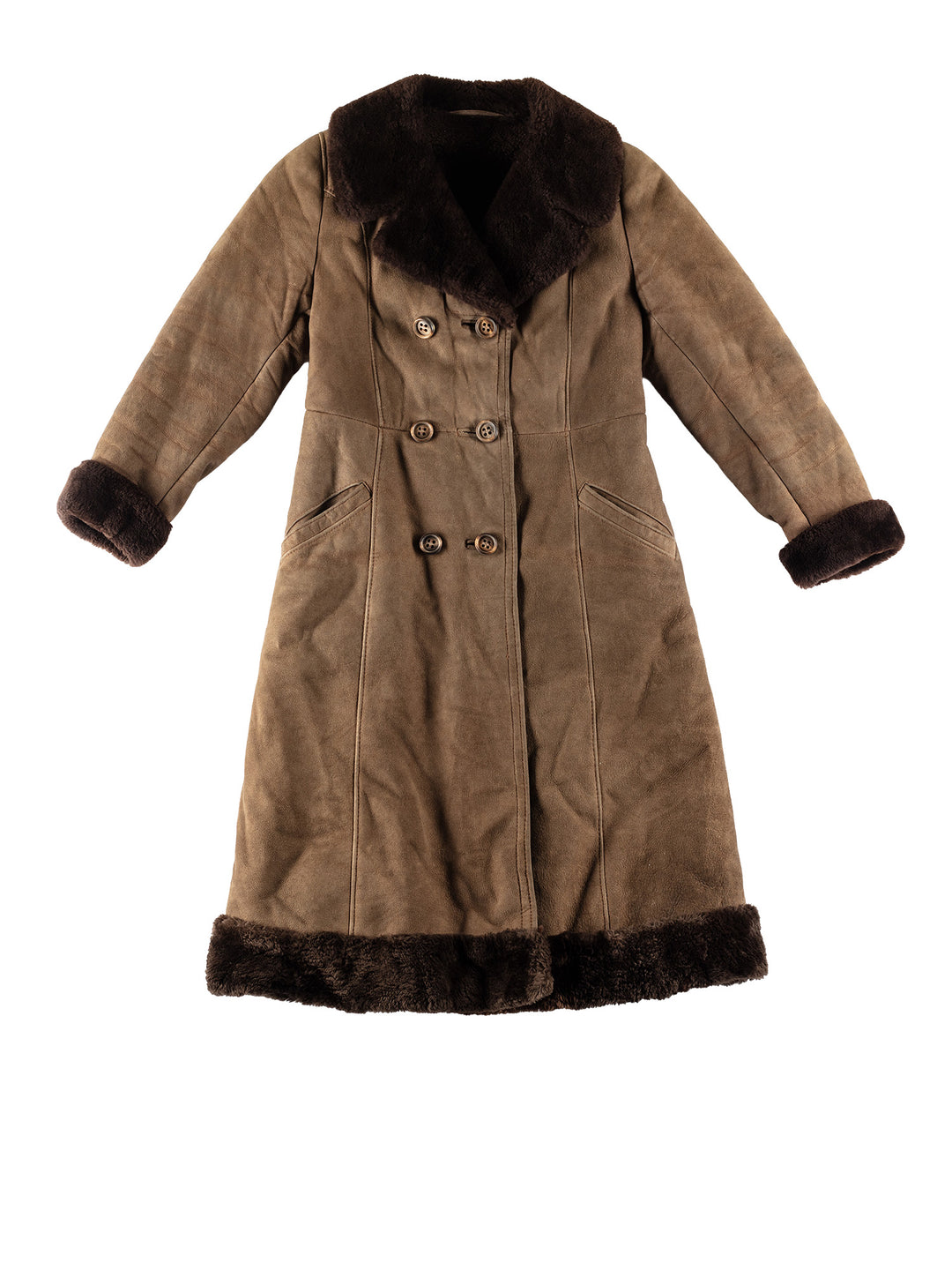 Vintage 70's Women Sheepskin Coat in BrownMN805