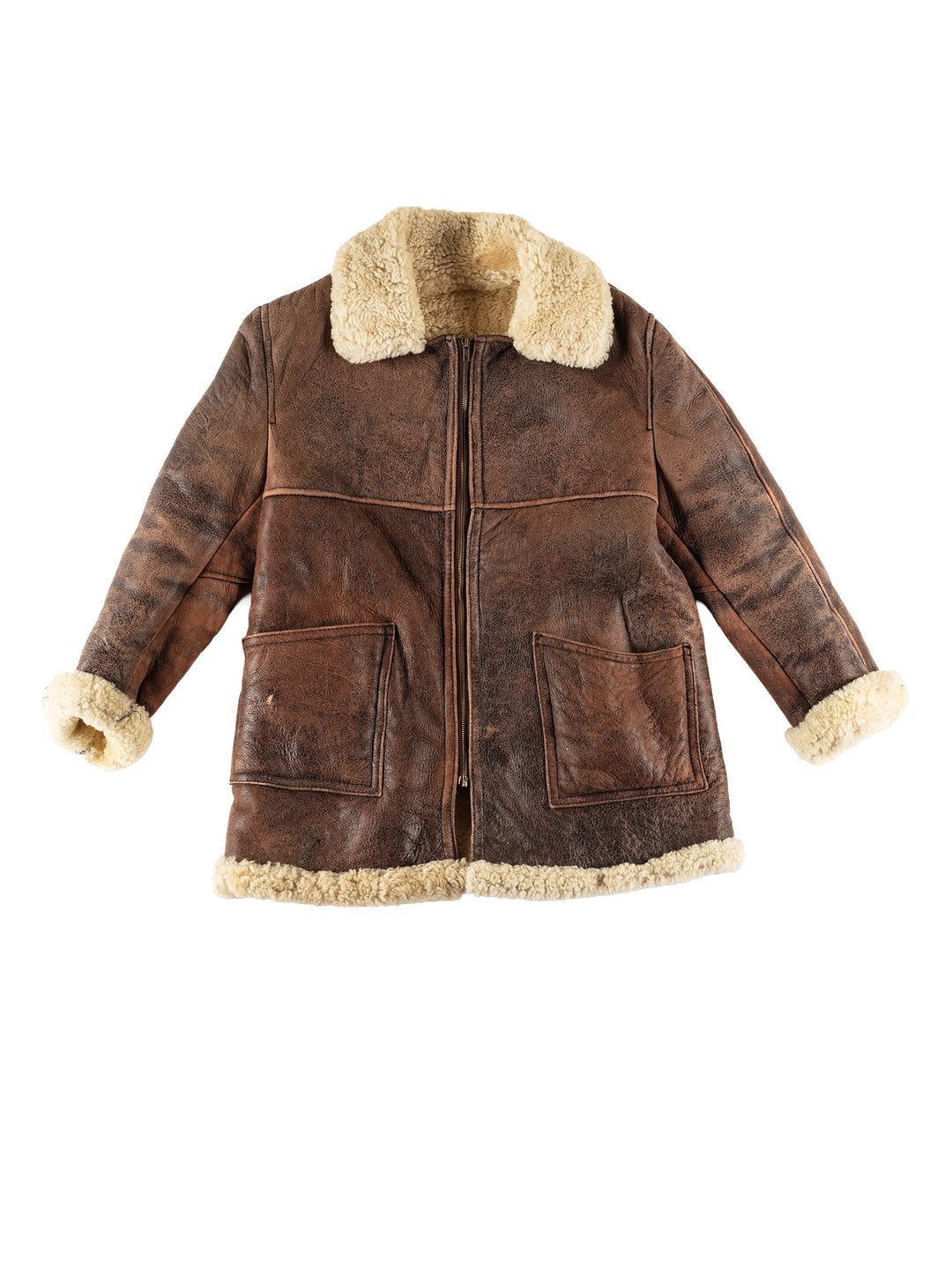 Vintage 80's Women Sheepskin Coat in BrownMN631
