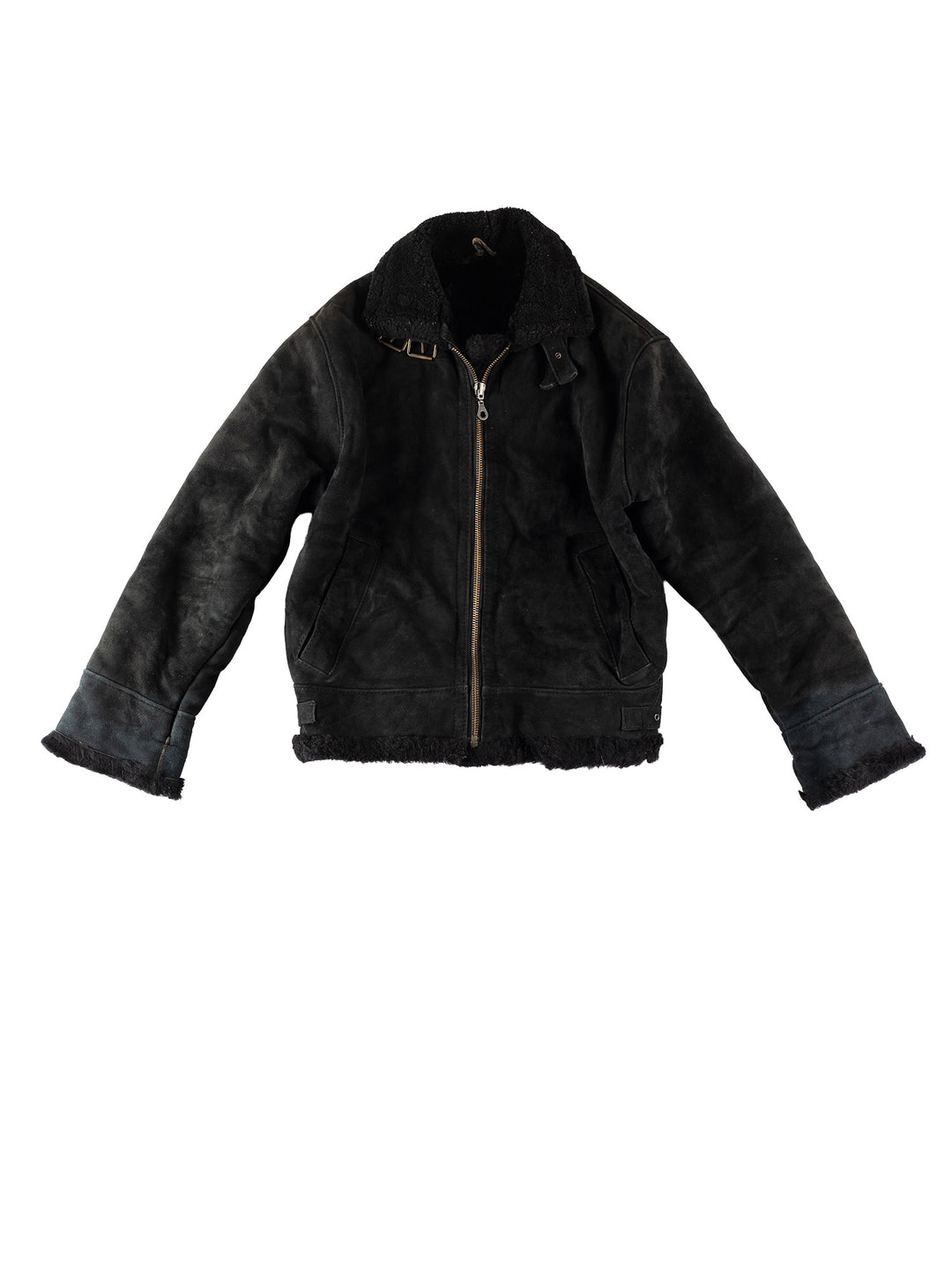 Vintage 80's Women Sheepskin Jacket in BlackMN475
