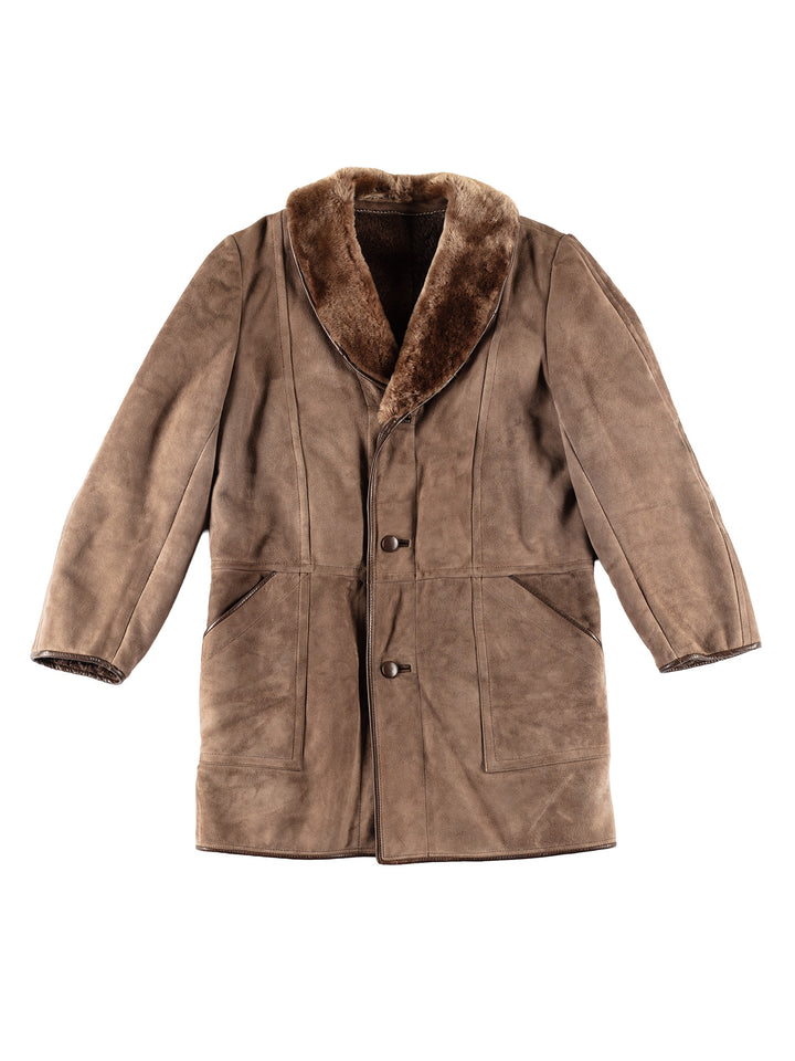Vintage 70's Men Sheepskin Coat in BrownVN725