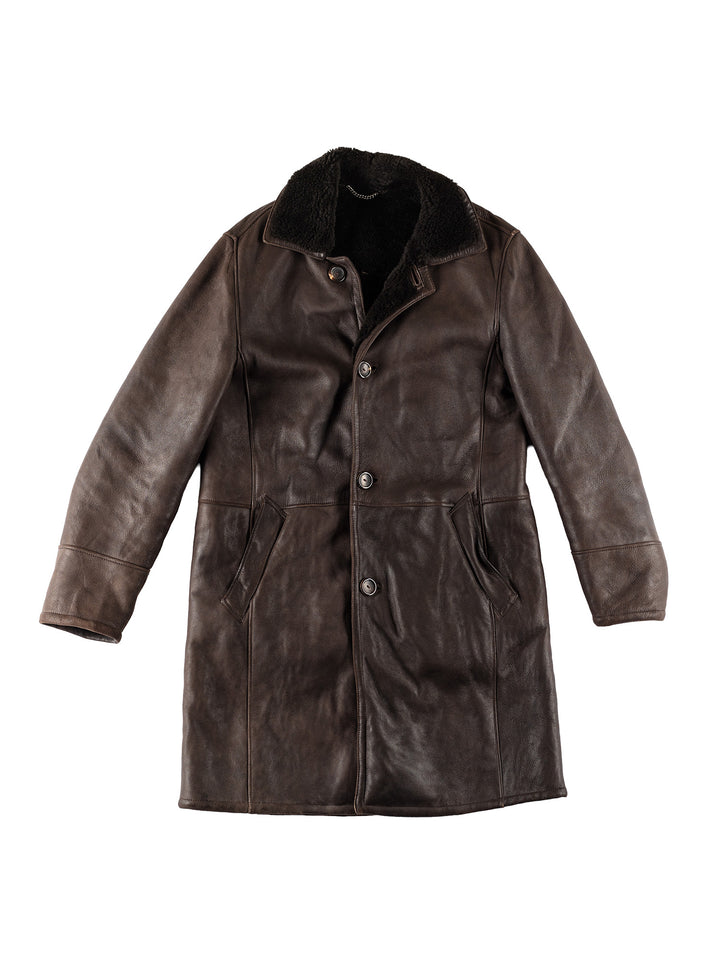 Vintage 70's Men Sheepskin Coat in BrownVN655