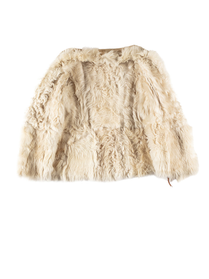 Vintage 70's Women Sheepskin Coat in BeigeMN717