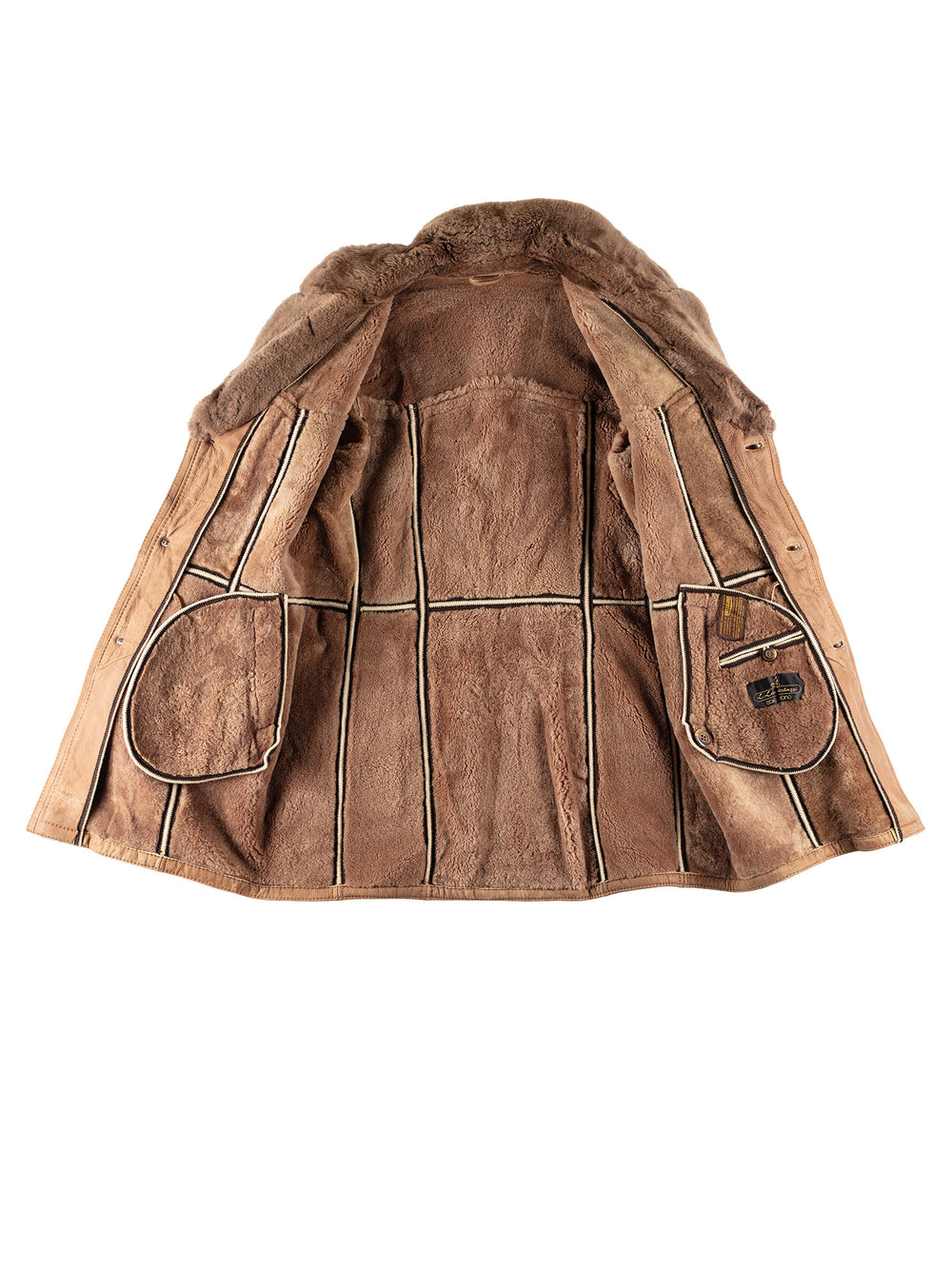Vintage 70's Men Sheepskin Coat in BrownVN678