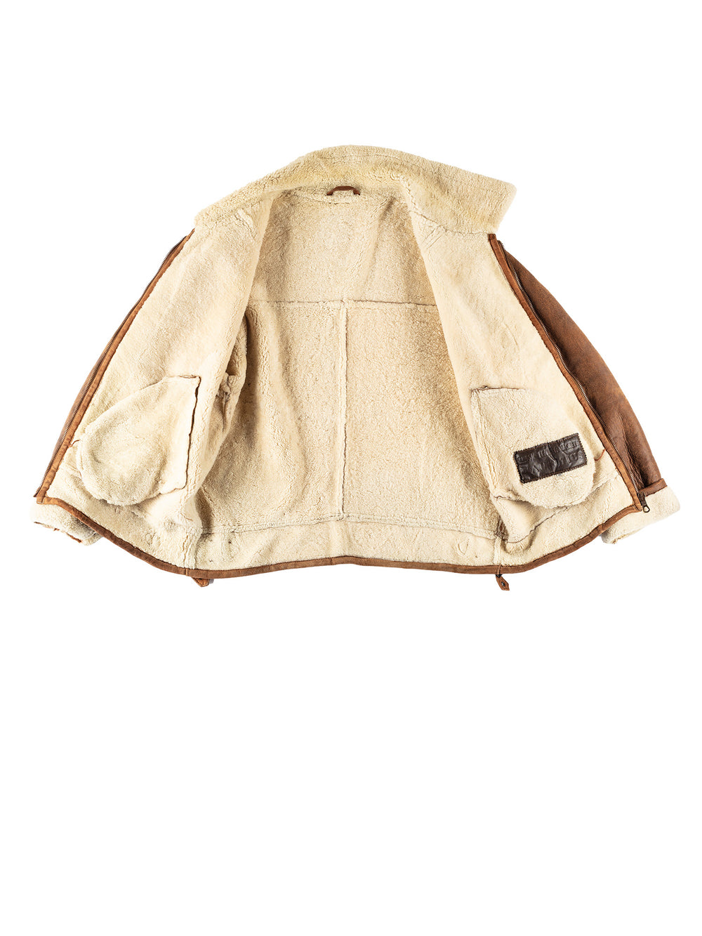 Vintage 80's Men Sheepskin Coat in BrownVN645