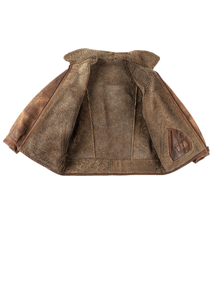 Vintage 80's Men Sheepskin Coat in BrownVN281