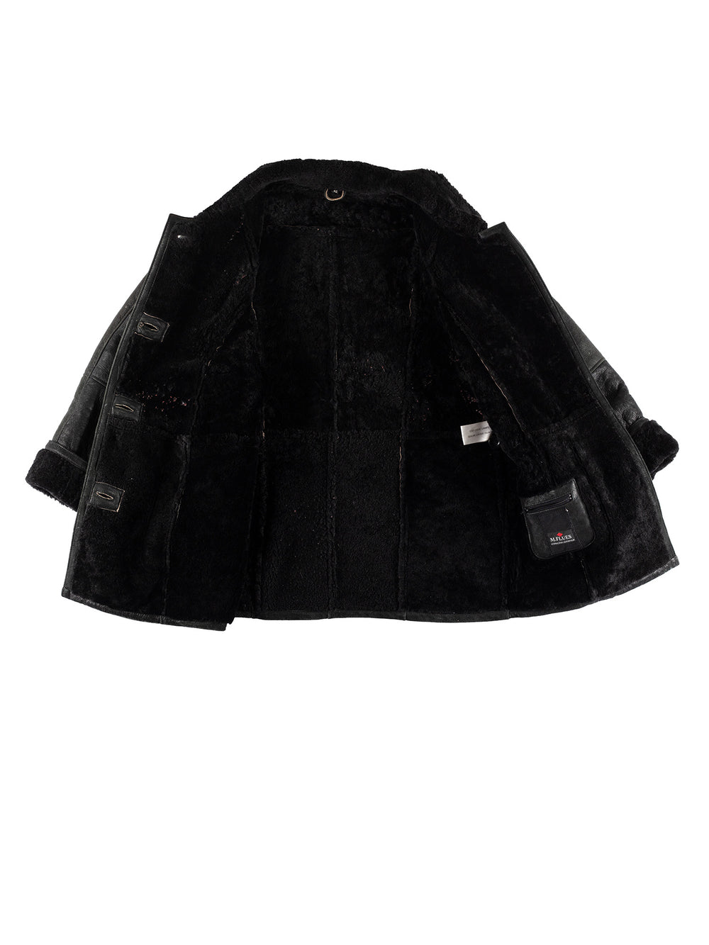 Vintage 80's Women Sheepskin Coat in BlackMN391