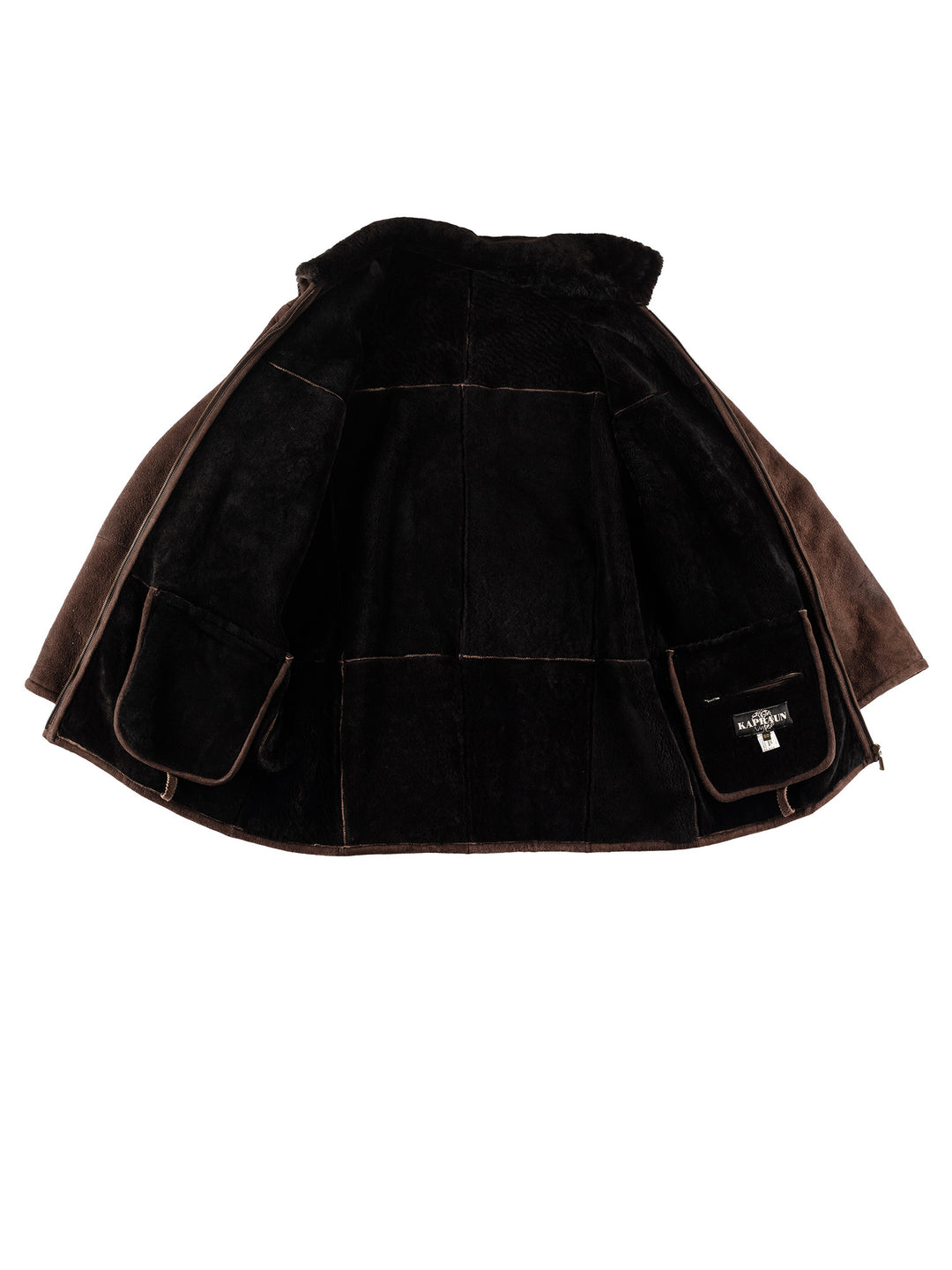 Vintage 80's Men Sheepskin Coat in BrownVN608