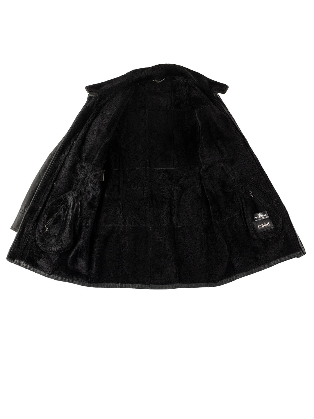 Vintage 80's Men Sheepskin Coat in BlackVN519