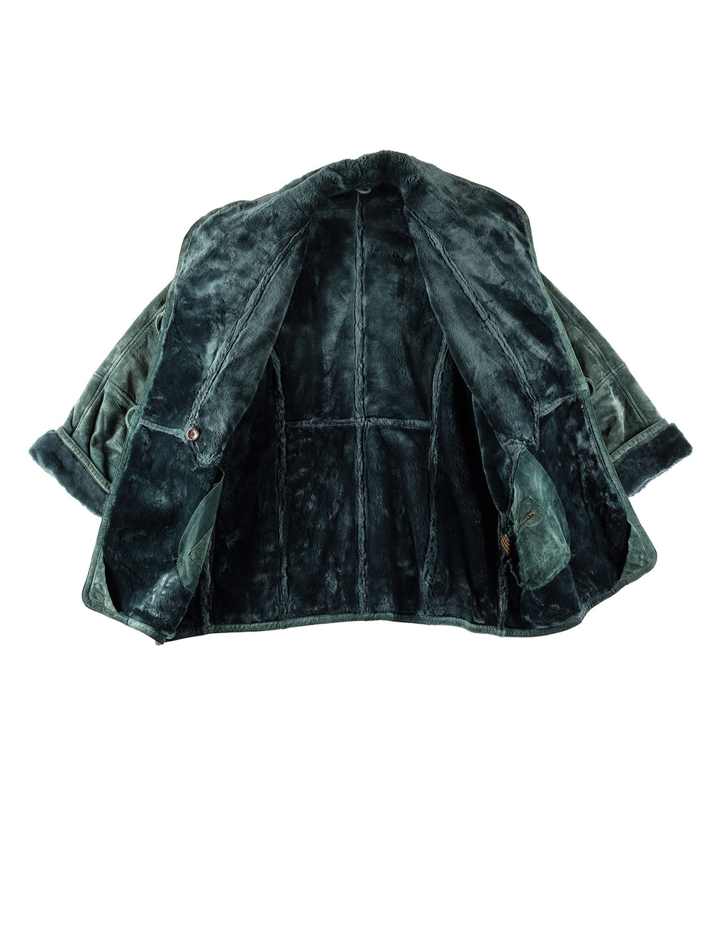 Vintage 80's Women Sheepskin Coat in GreenMN317