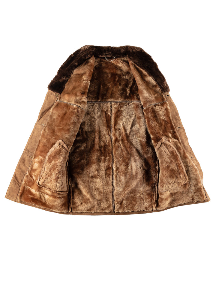 Vintage 70's Men Sheepskin Coat in BrownVN514