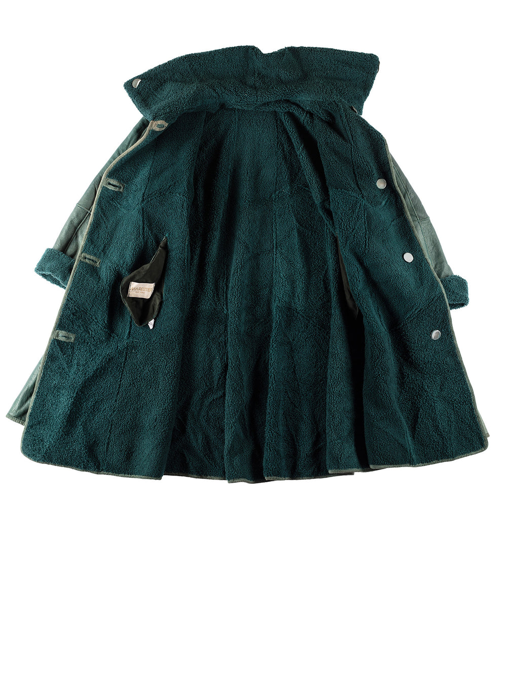 Vintage 80's Women Sheepskin Coat in GreenMN467