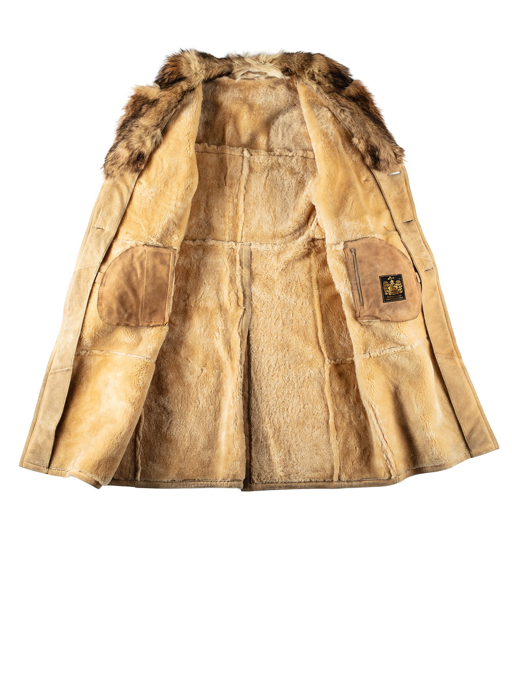 Vintage 70's Men Sheepskin Coat in BeigeVN530