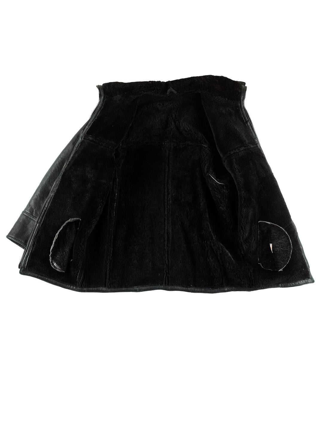 Vintage 80's Men Sheepskin Coat in BlackVN467