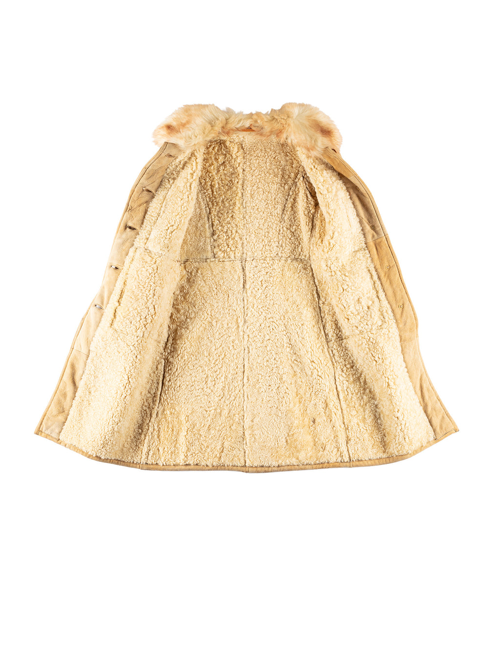 Vintage 70's Women Sheepskin Coat in BeigeMN744
