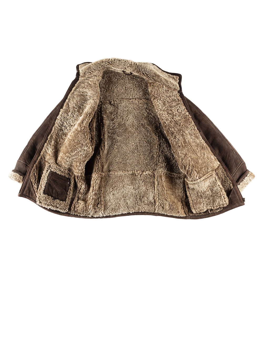 Vintage 80's Men Sheepskin Coat in BrownVN733