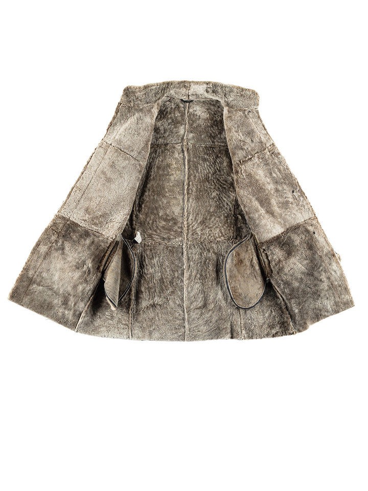 Vintage 80's Women Sheepskin Coat in BlackMN387