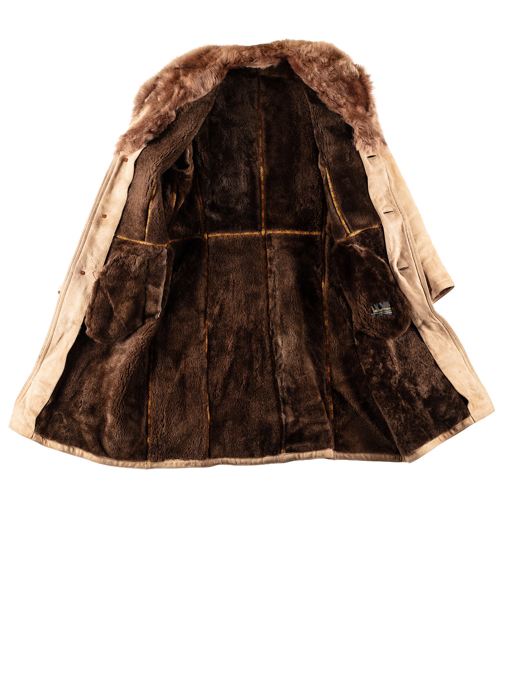 Vintage 70's Men Sheepskin Coat in BeigeVN791