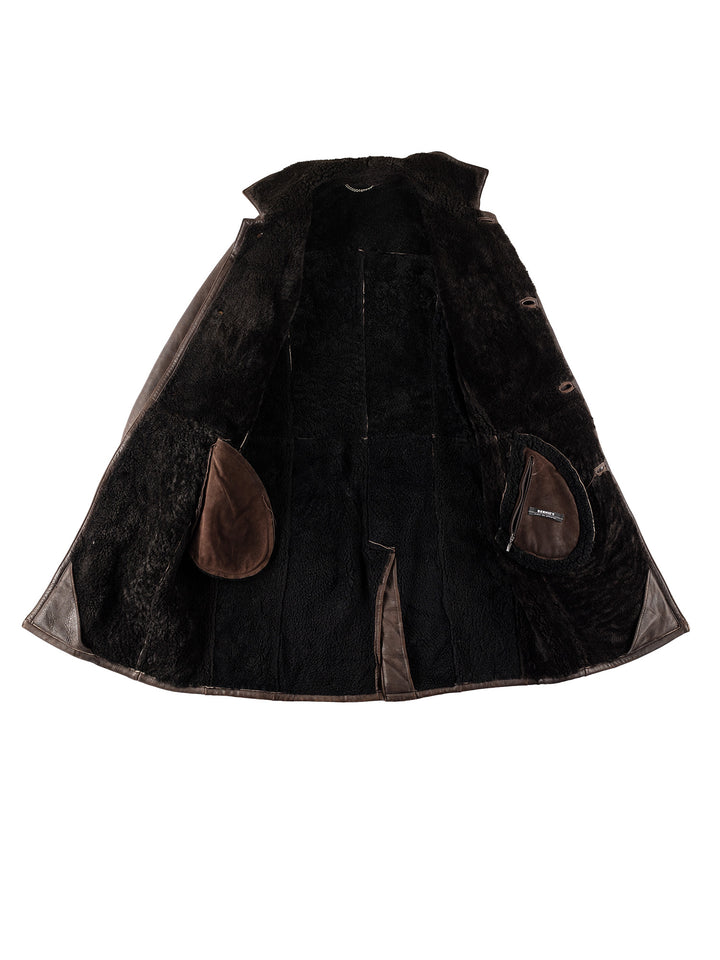 Vintage 70's Men Sheepskin Coat in BrownVN655