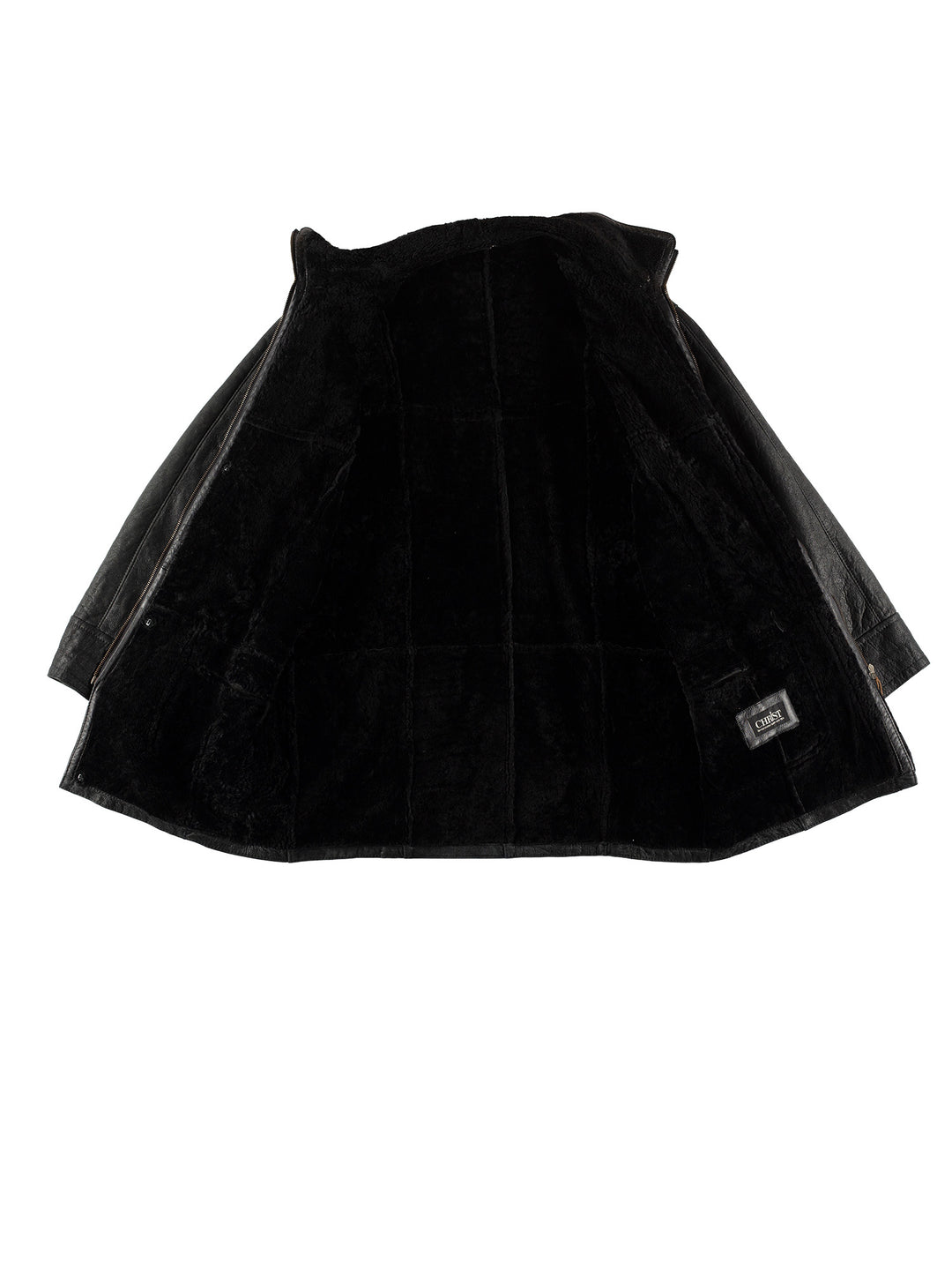 Vintage 80's Men Sheepskin Coat in BlackVN503