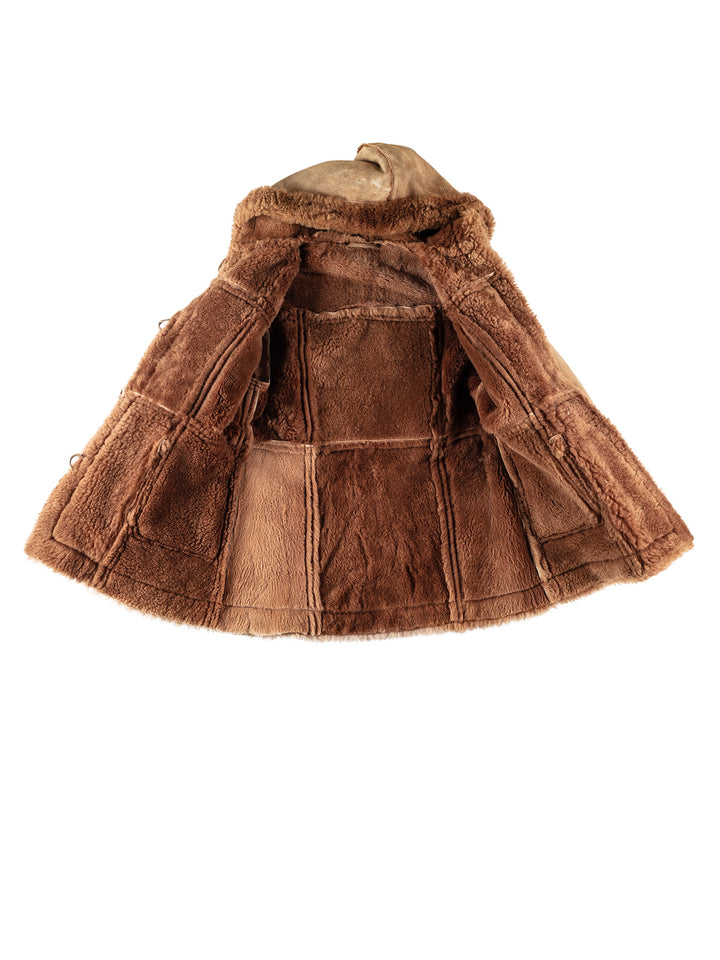 Vintage 70's Women Sheepskin Coat in BrownMN274