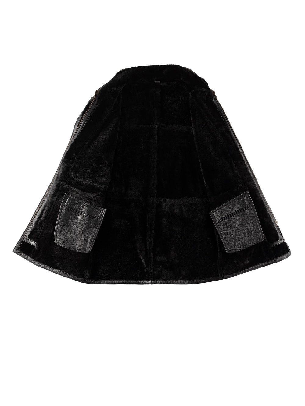 Vintage 80's Men Sheepskin Coat in BlackVN526