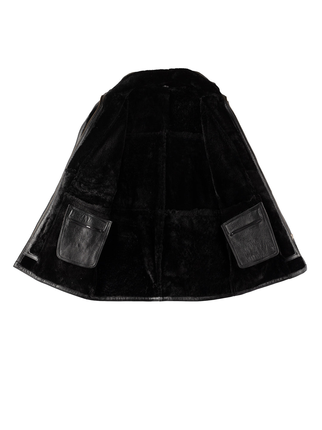 Vintage 80's Men Sheepskin Coat in BlackVN526