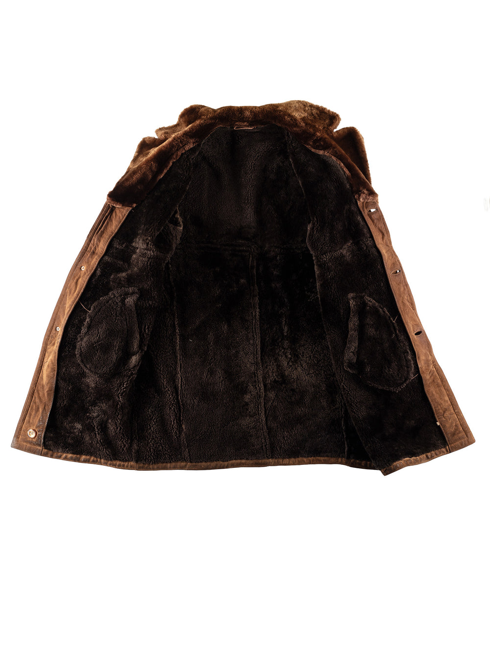 Vintage 80's Men Sheepskin Coat in BrownVN752t