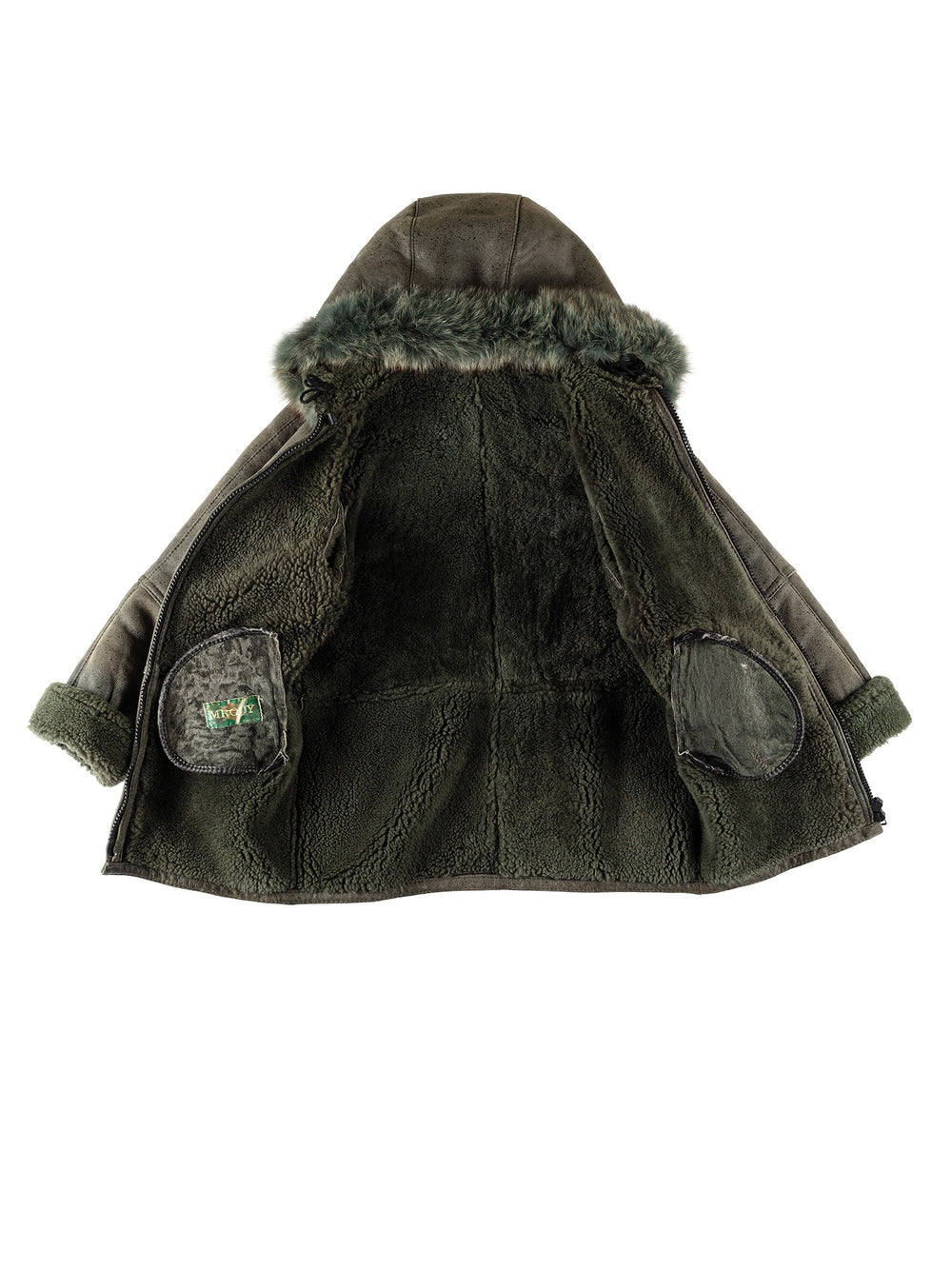 Vintage 70's Women Sheepskin Coat in GreenMN727