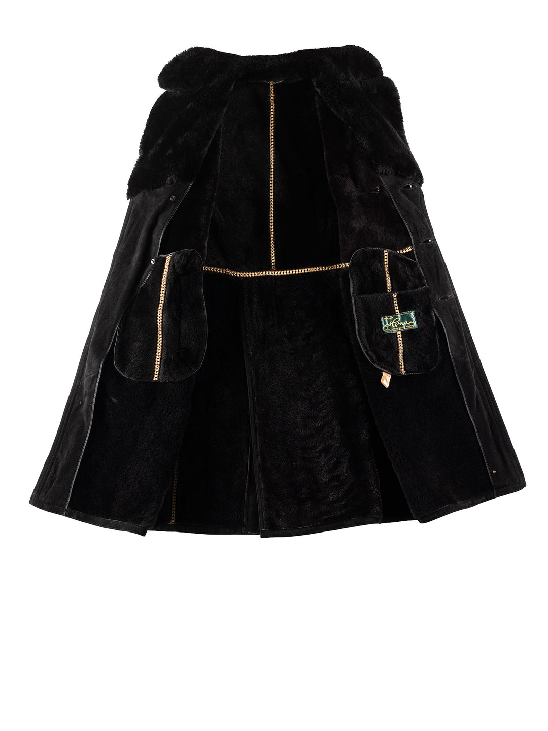 Vintage 70's Men Sheepskin Coat in BlackVN790