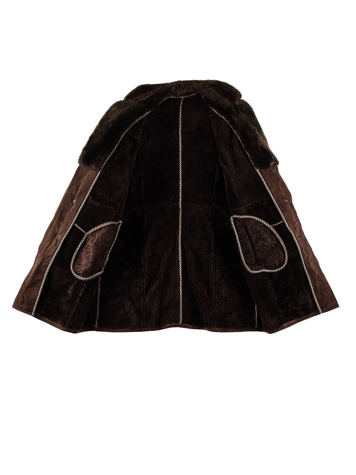 Vintage 70's Men Sheepskin Coat in BrownVN632