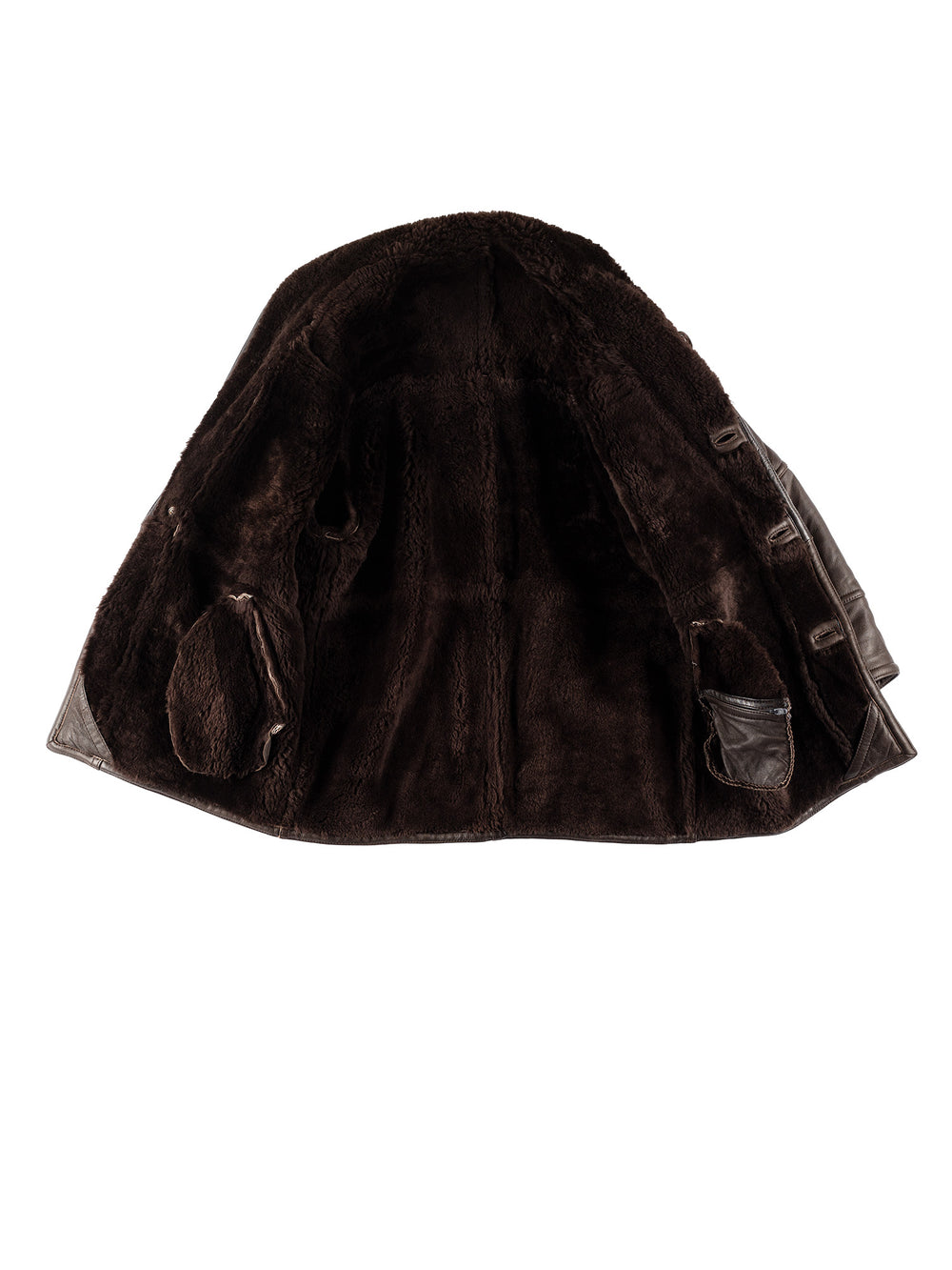 Vintage 80's Men Sheepskin Coat in BrownVN732