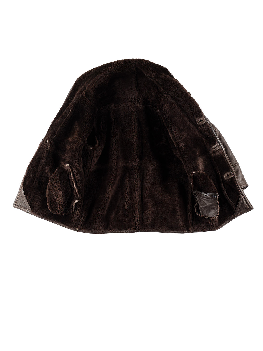 Vintage 80's Men Sheepskin Coat in BrownVN732