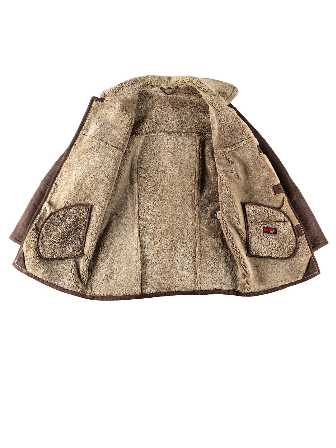 Vintage 80's Men Sheepskin Coat in BrownVN426