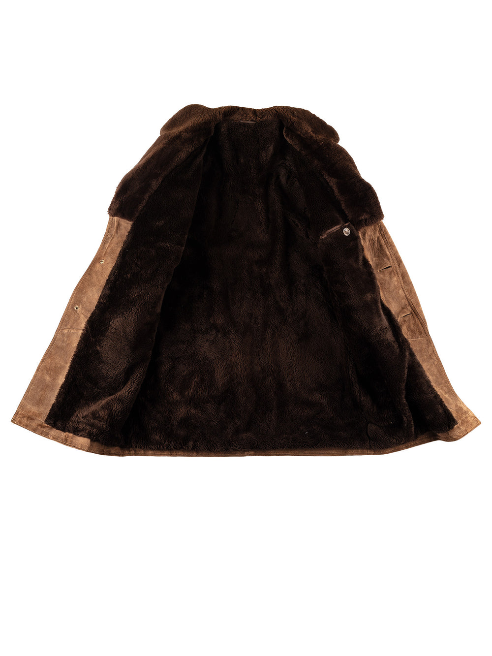 Vintage 80's Men Faux Sheepskin Coat in BrownVN716