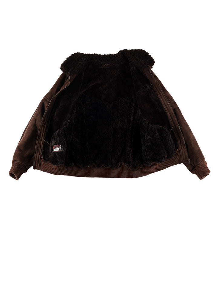 Vintage 80's Men Sheepskin Jacket in BrownVN624