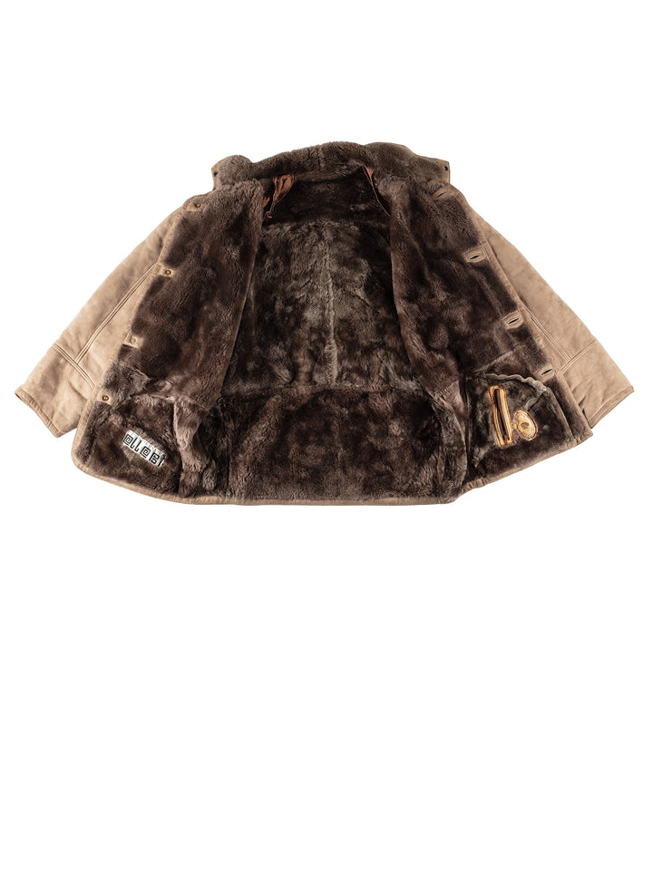 Vintage 80's Men Sheepskin Coat in BeigeVN534