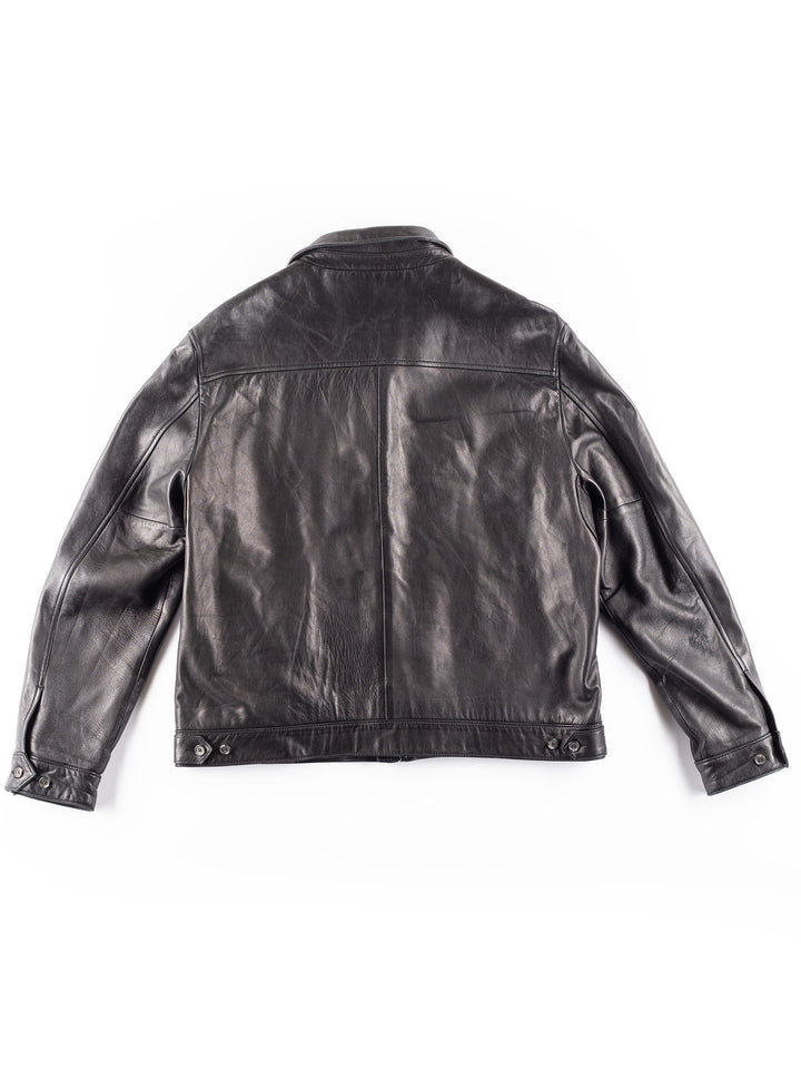 Vintage 2000. gadu vīriešu Ralph Lauren ādas jaka melnā krāsā