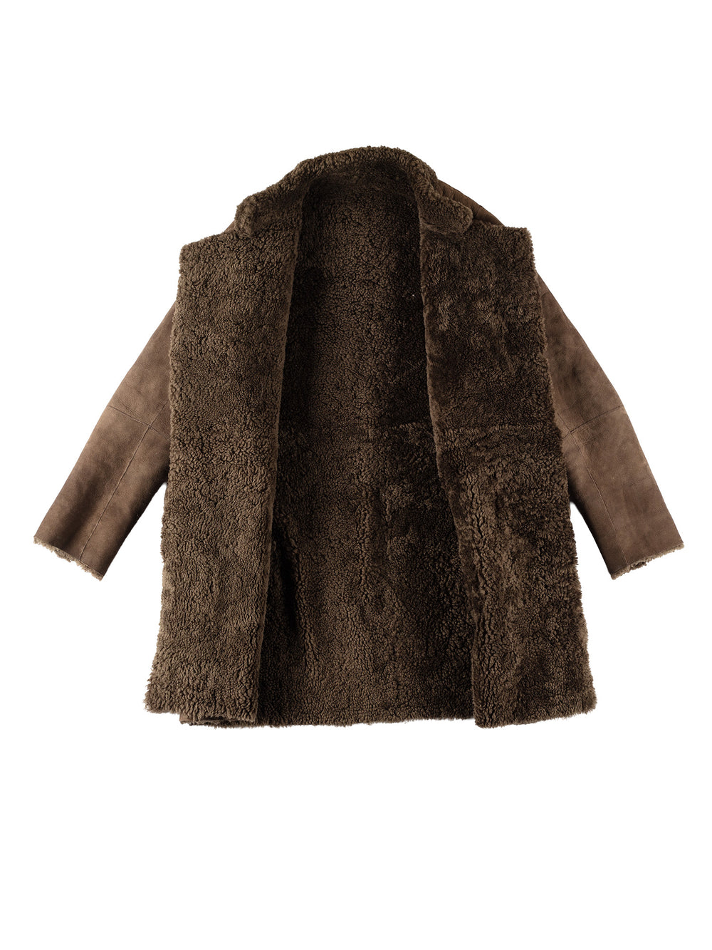 Vintage 80's Women Sheepskin Coat in BrownMN707
