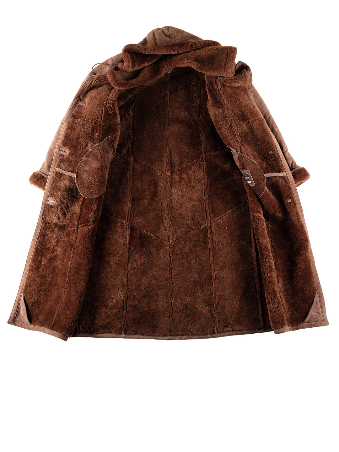 Vintage 80's Women Sheepskin Coat in BrownMN733