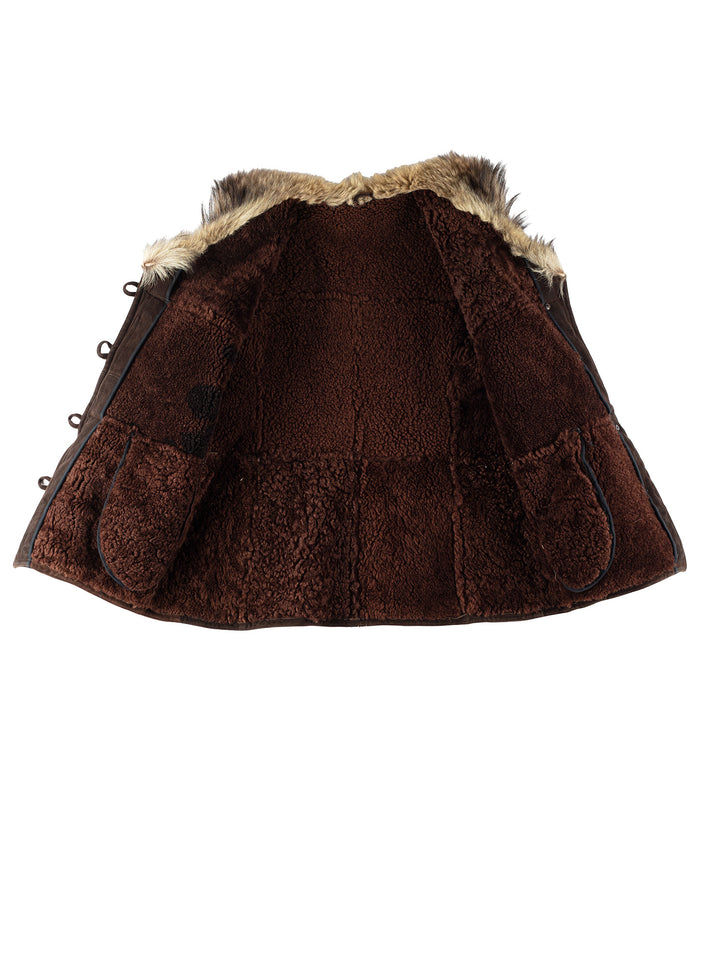 Vintage 70's Women Sheepskin Coat in BrownMN772