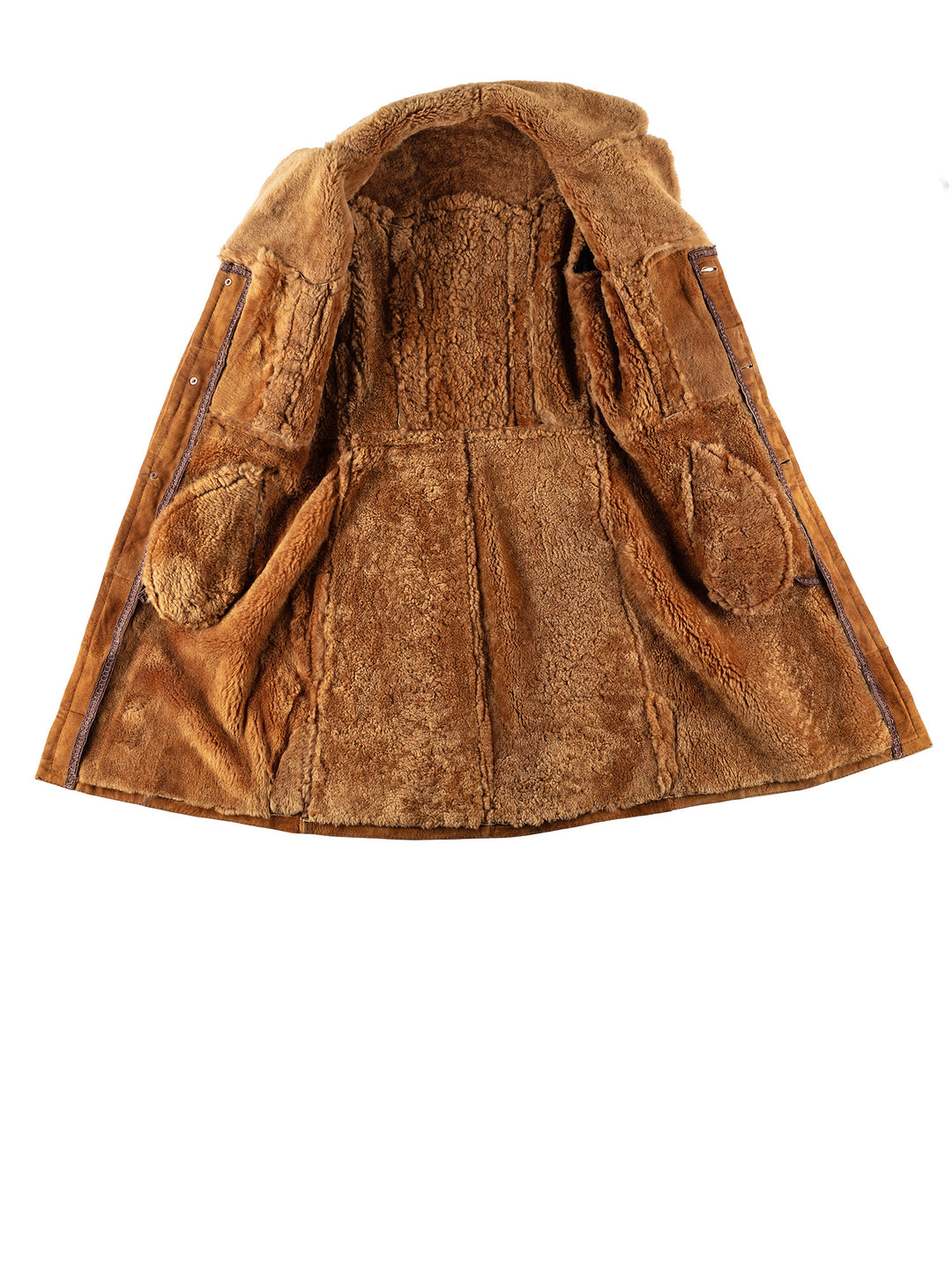 Vintage 70's Men Sheepskin Coat in BrownVN657