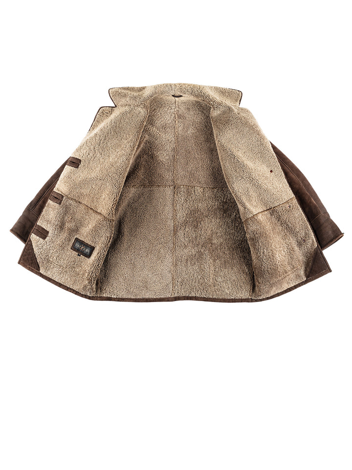 Vintage 80's Women Sheepskin Coat in BrownMN402