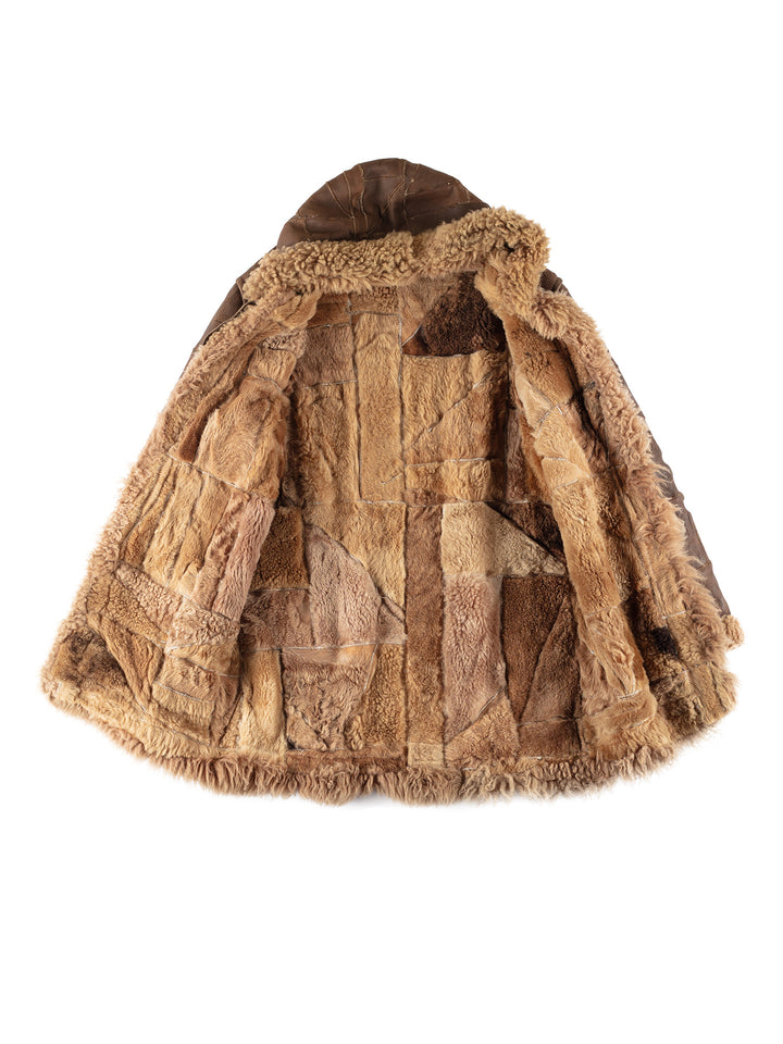 Vintage 70's Women Sheepskin Coat in BrownMN759